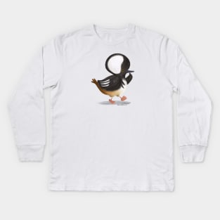 Hooded Merganser Kids Long Sleeve T-Shirt